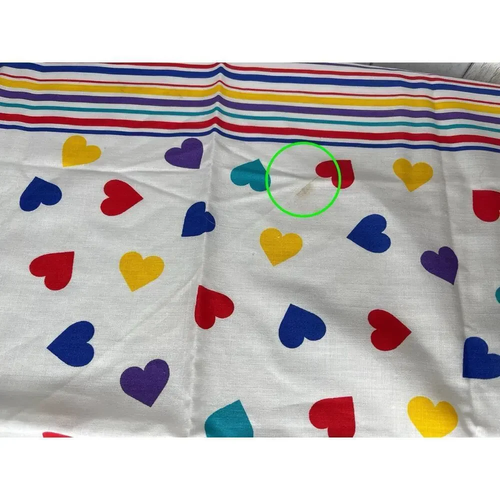 Vintage 14193 Bright Hearts Stripes Multicolor Scarf Bandana USA Made Set Of 2